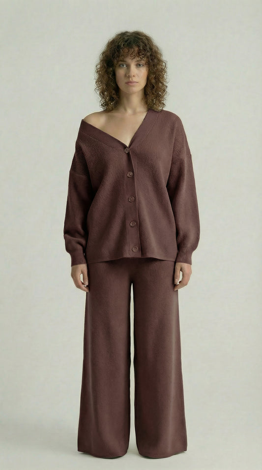 Chocolate Brown Knitted Set