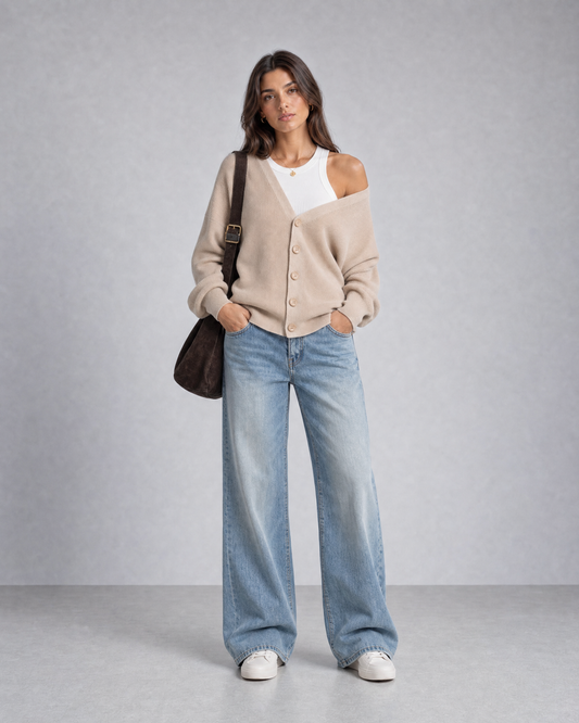 Beige Knitted cardigan