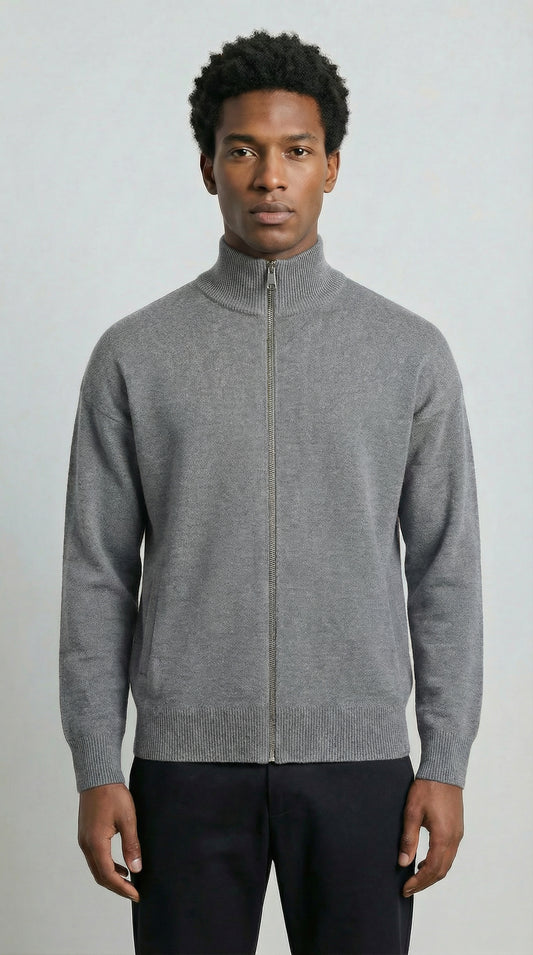 Knitted High Collar Jacket