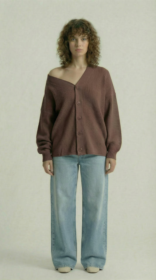 Chocolate Brown Knitted cardigan