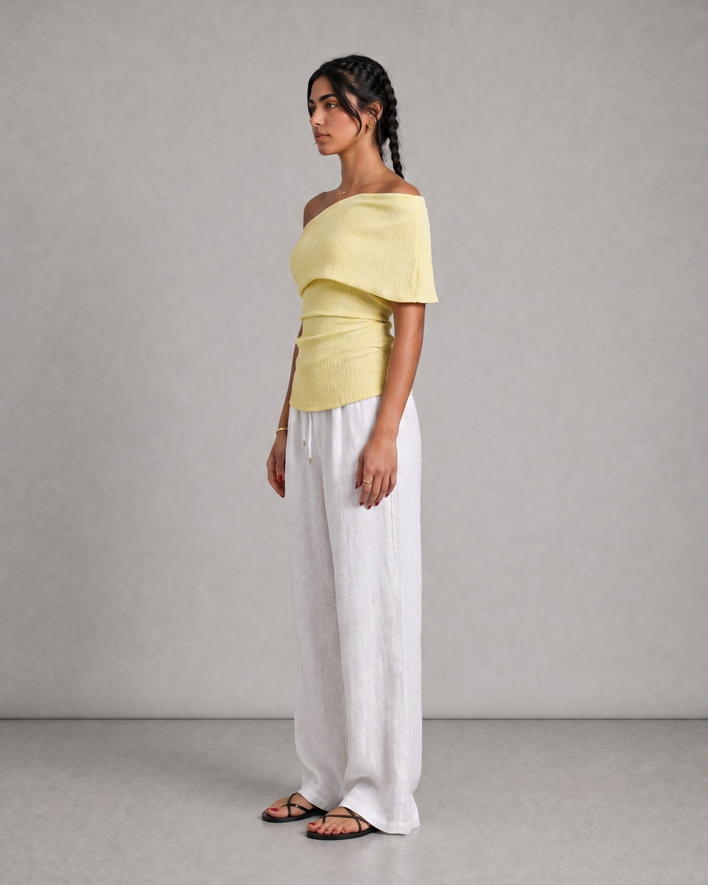 The "Drape Cut" Top (Butter Yellow)