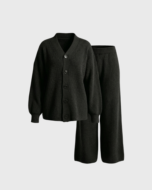 Midnight Black Knitted Set