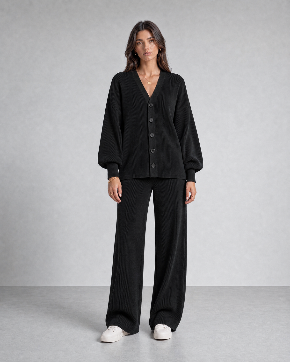Midnight Black Knitted Set