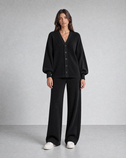 Midnight Black Knitted Set