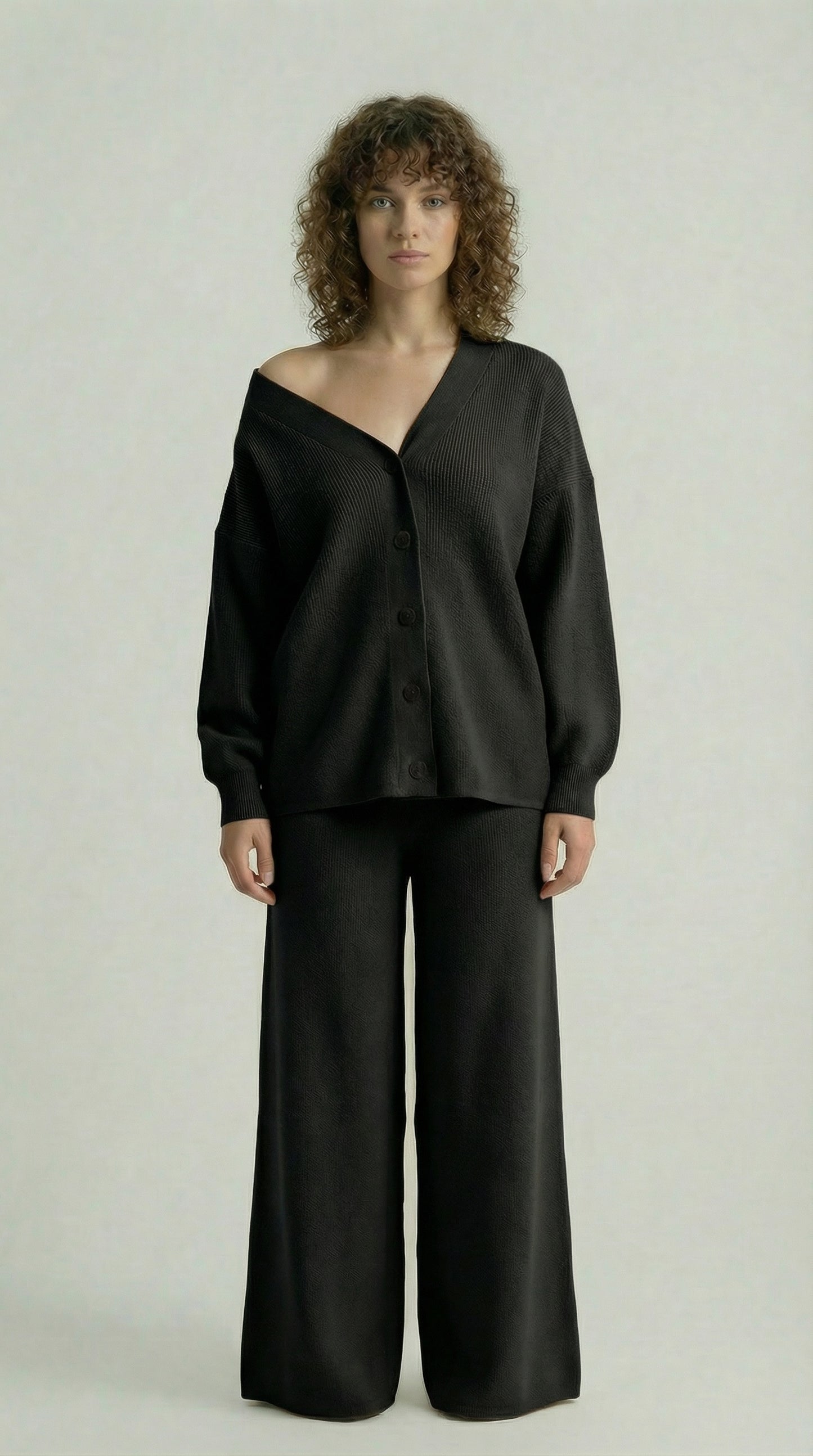 Midnight Black Knitted Set