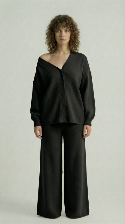 Midnight Black Knitted Set