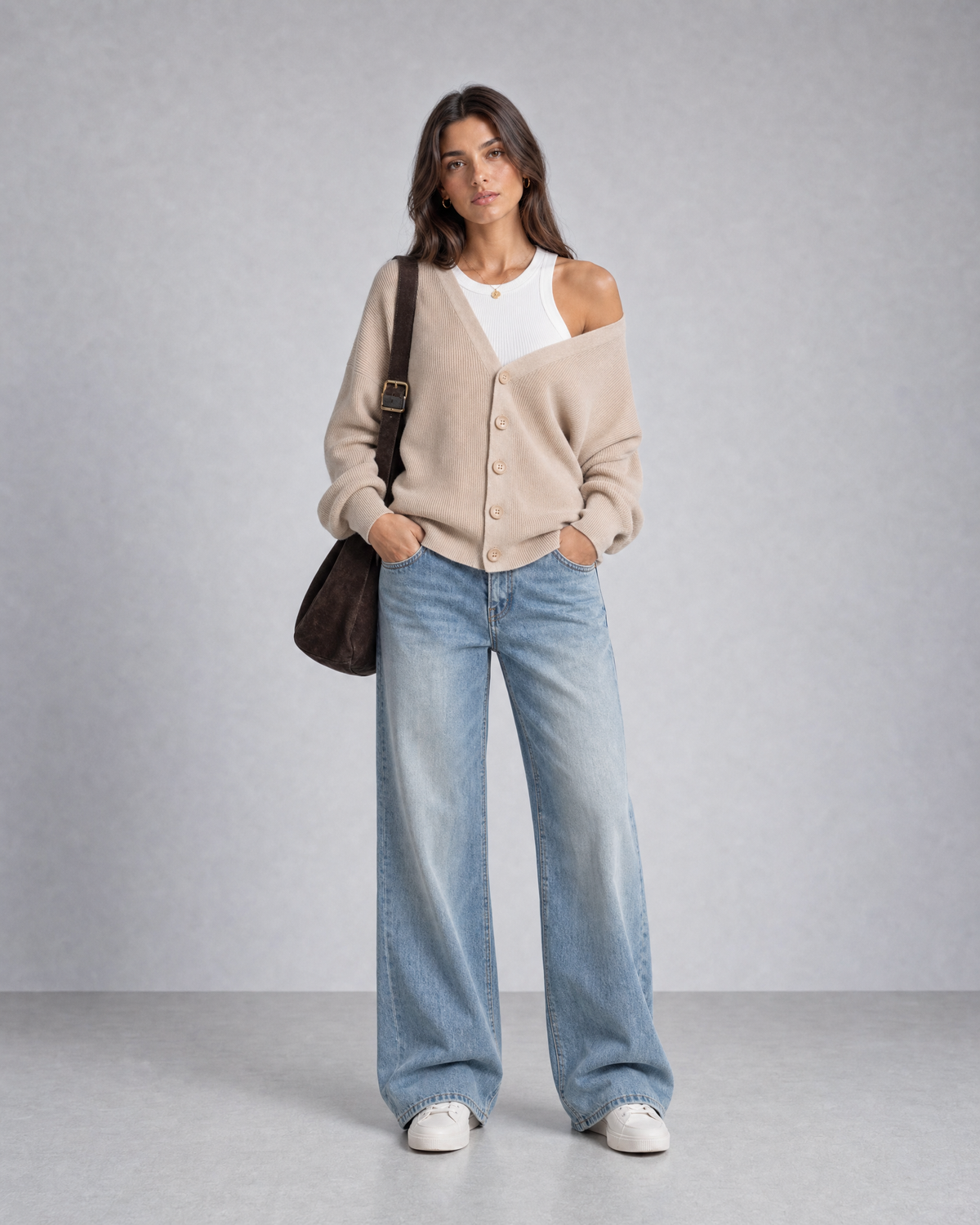 Beige Knitted cardigan