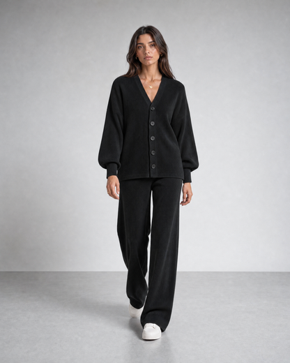 Midnight Black Knitted Set
