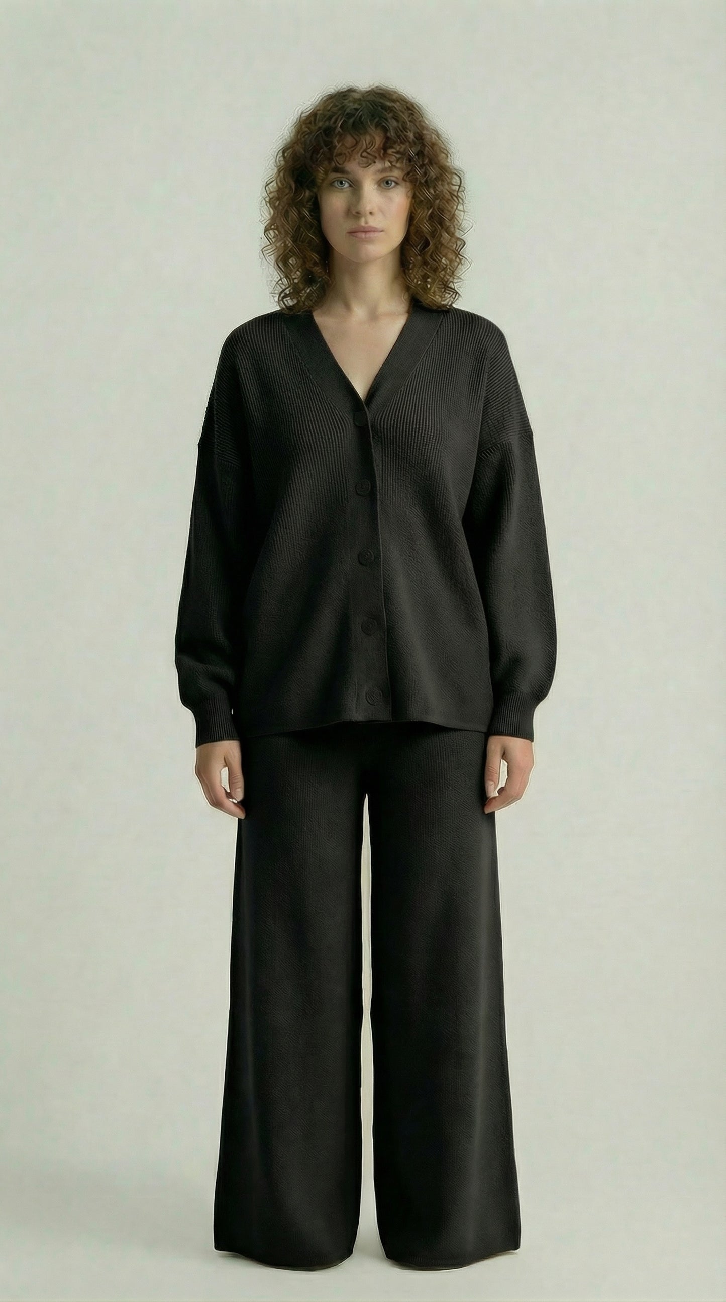 Midnight Black Knitted Set