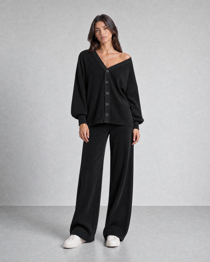 Midnight Black Knitted Set