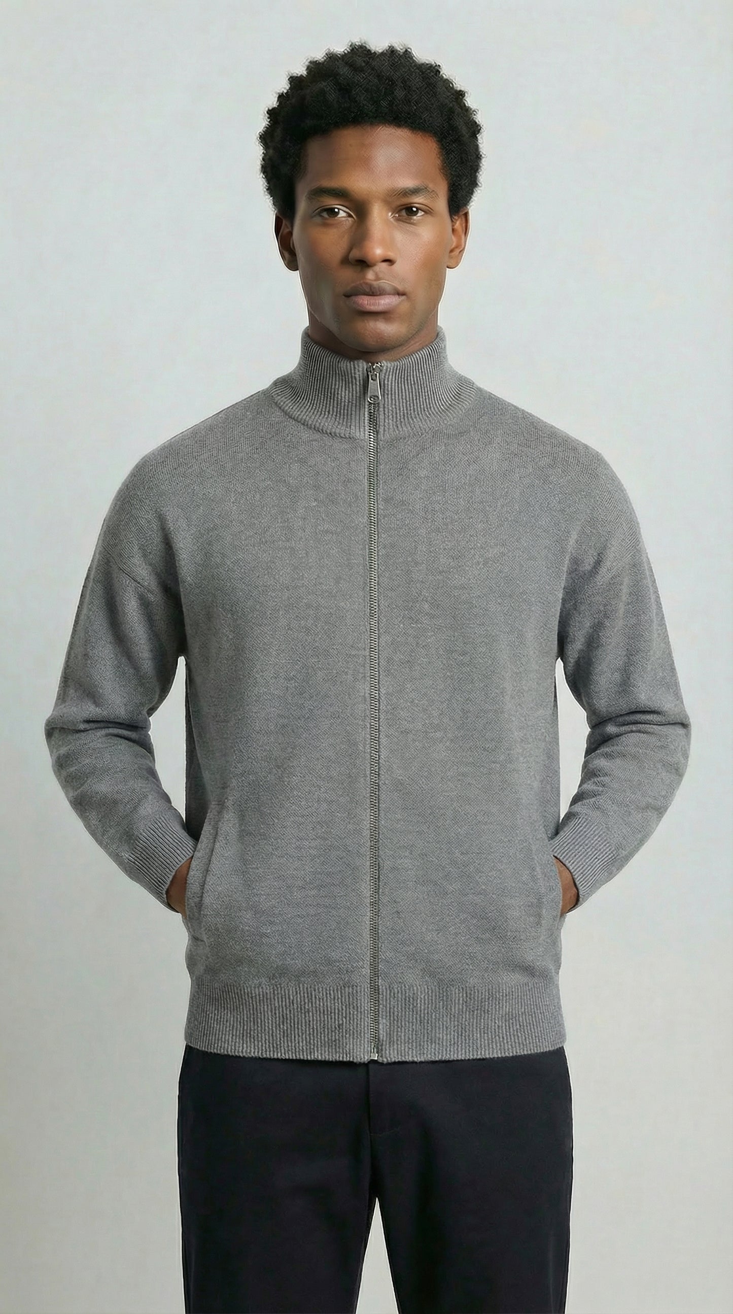 Knitted High Collar Jacket