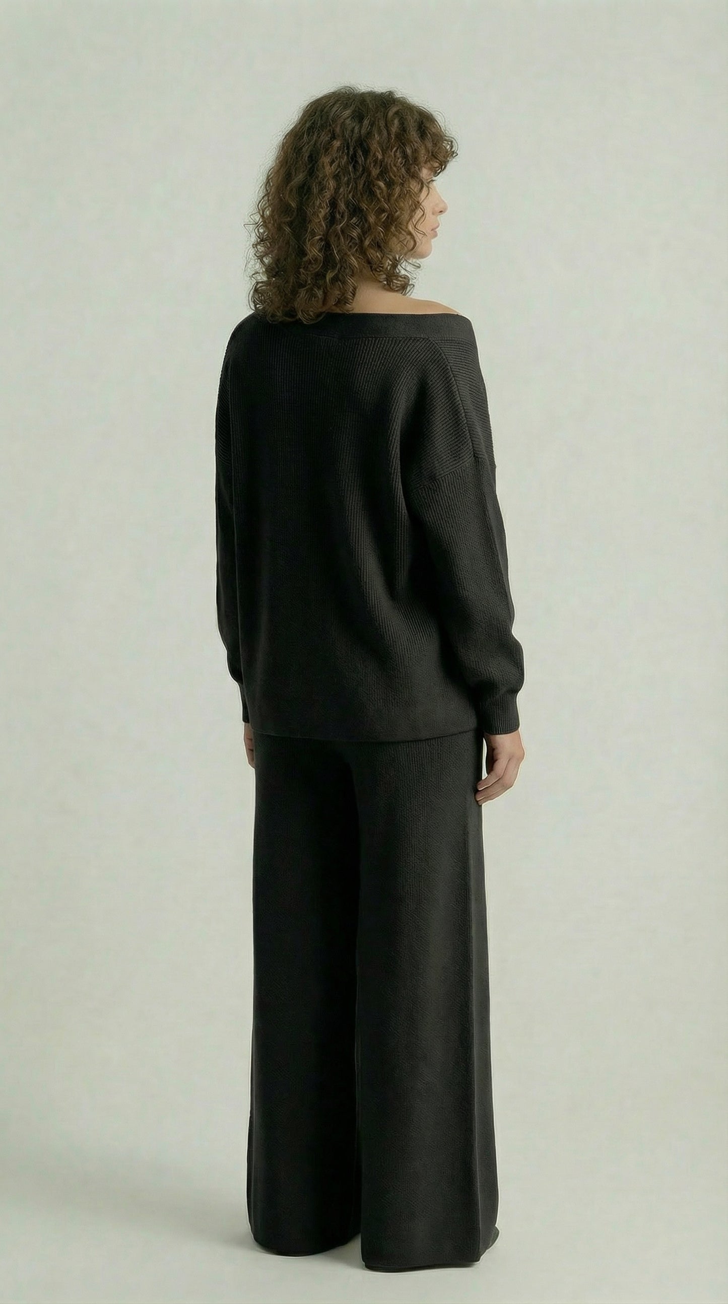 Midnight Black Knitted Set