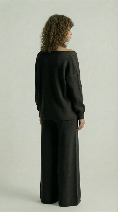 Midnight Black Knitted Set