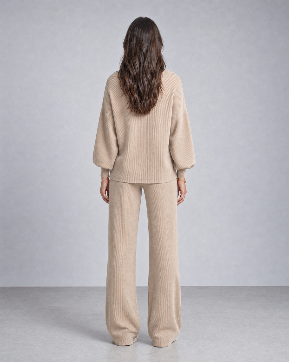 Beige Knitted Set