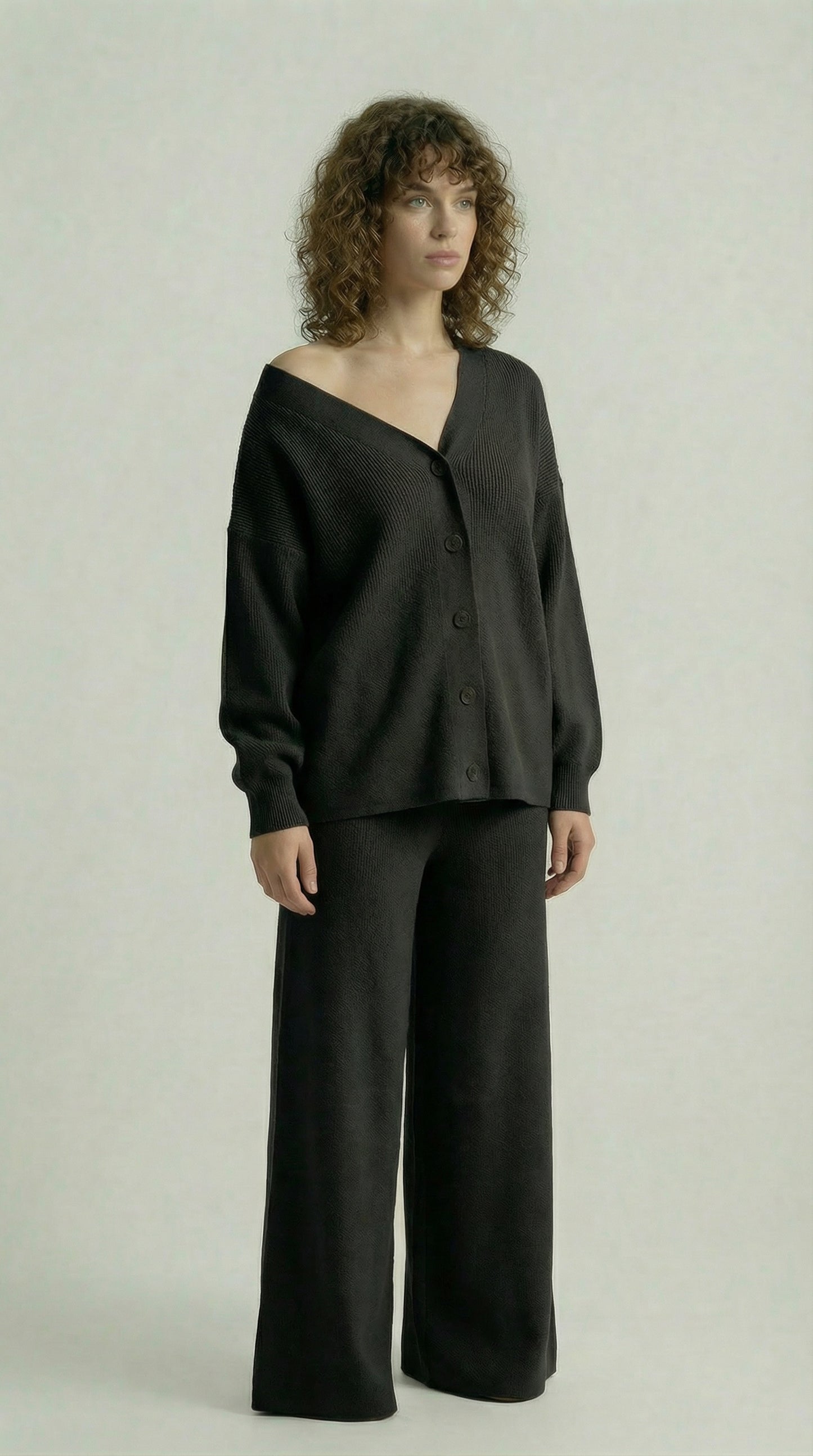 Midnight Black Knitted Set