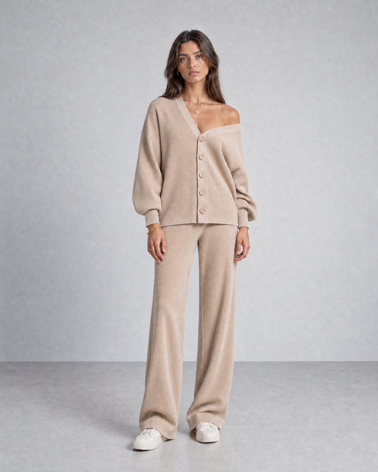 Beige Knitted Set
