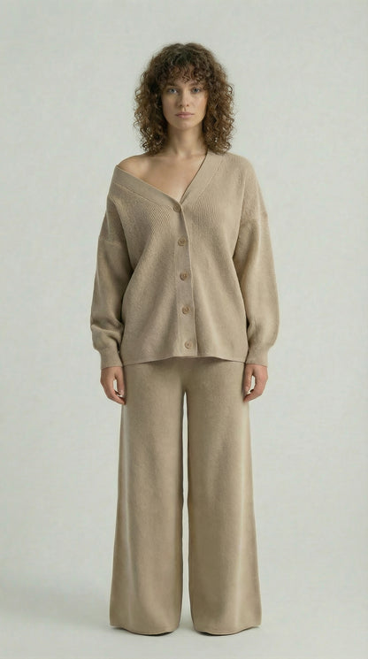Beige Knitted Set