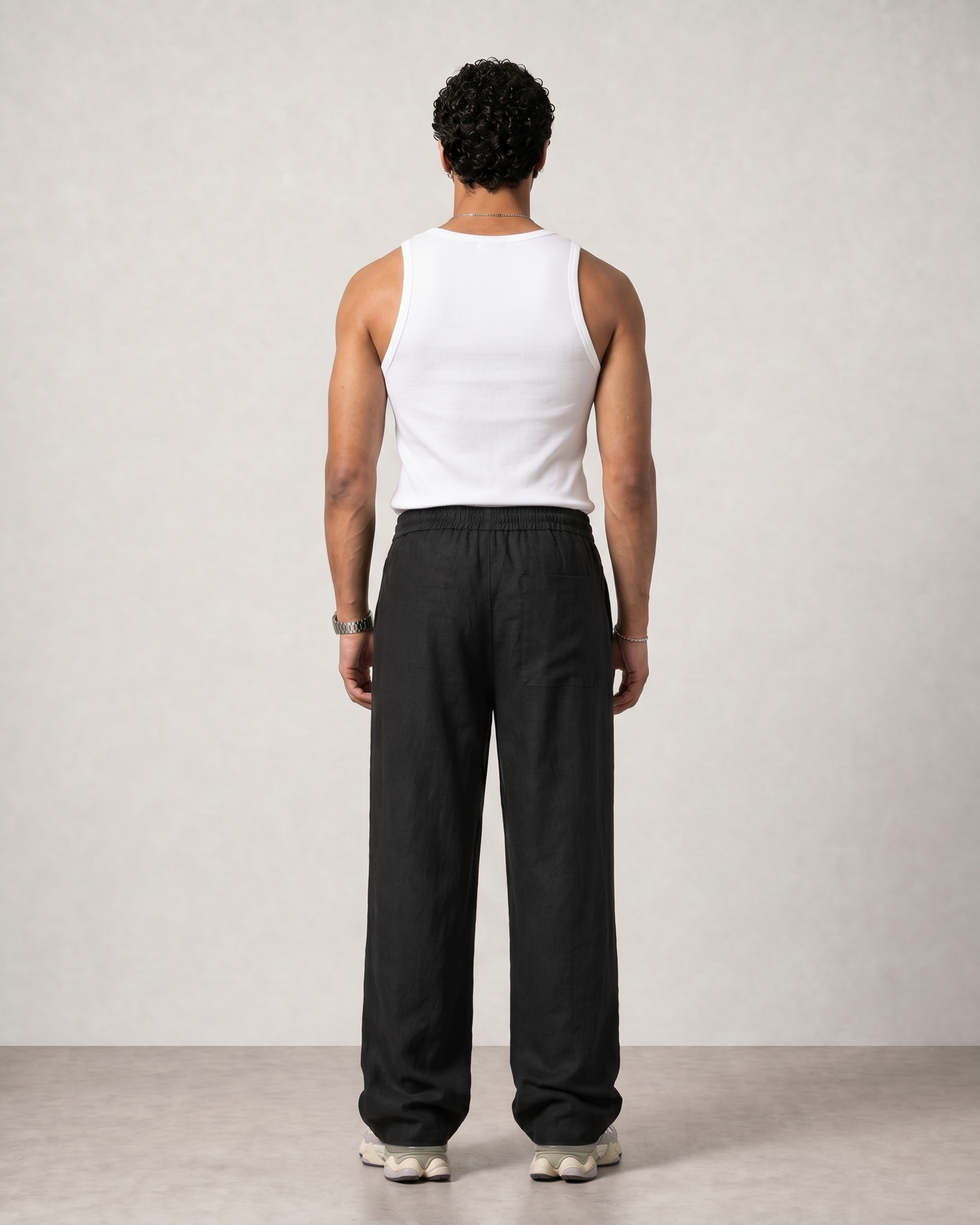 Sandwashed Linen Pants (Black)