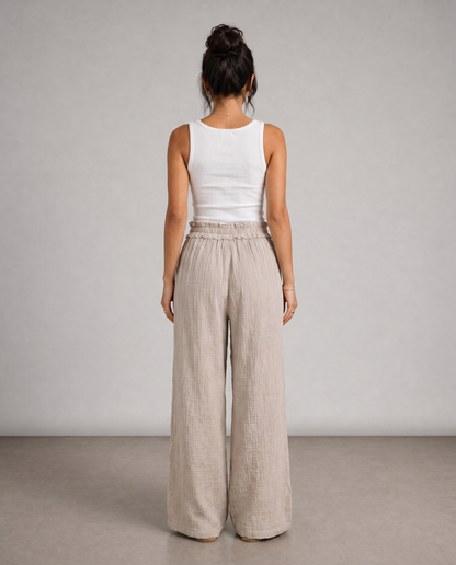 Sandstone Wide-Leg Pants