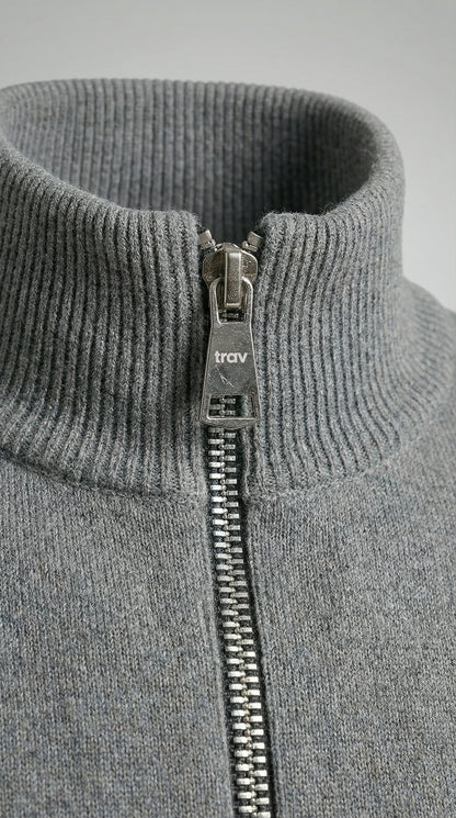 Knitted High Collar Jacket