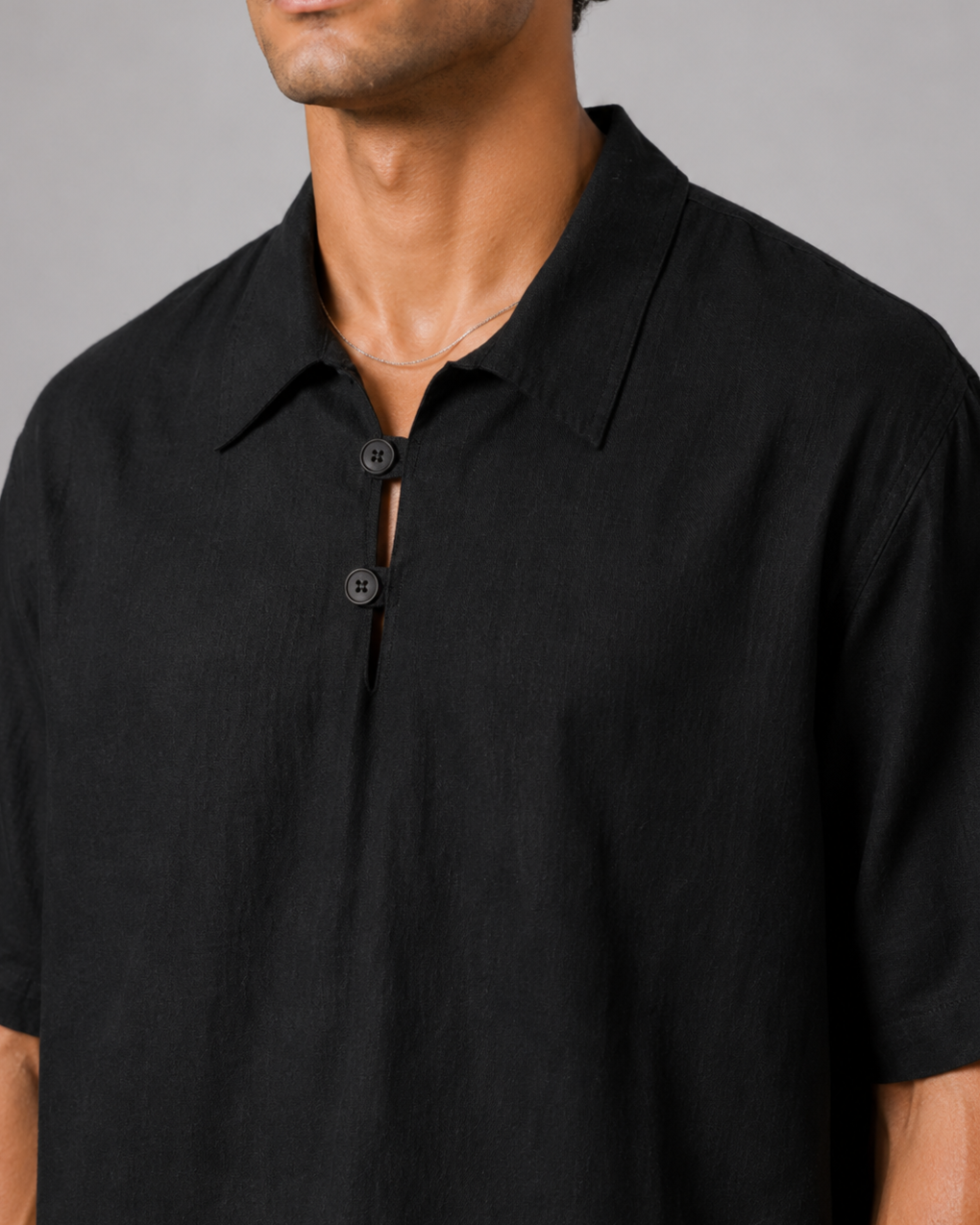 Sandwashed Polo (Black)