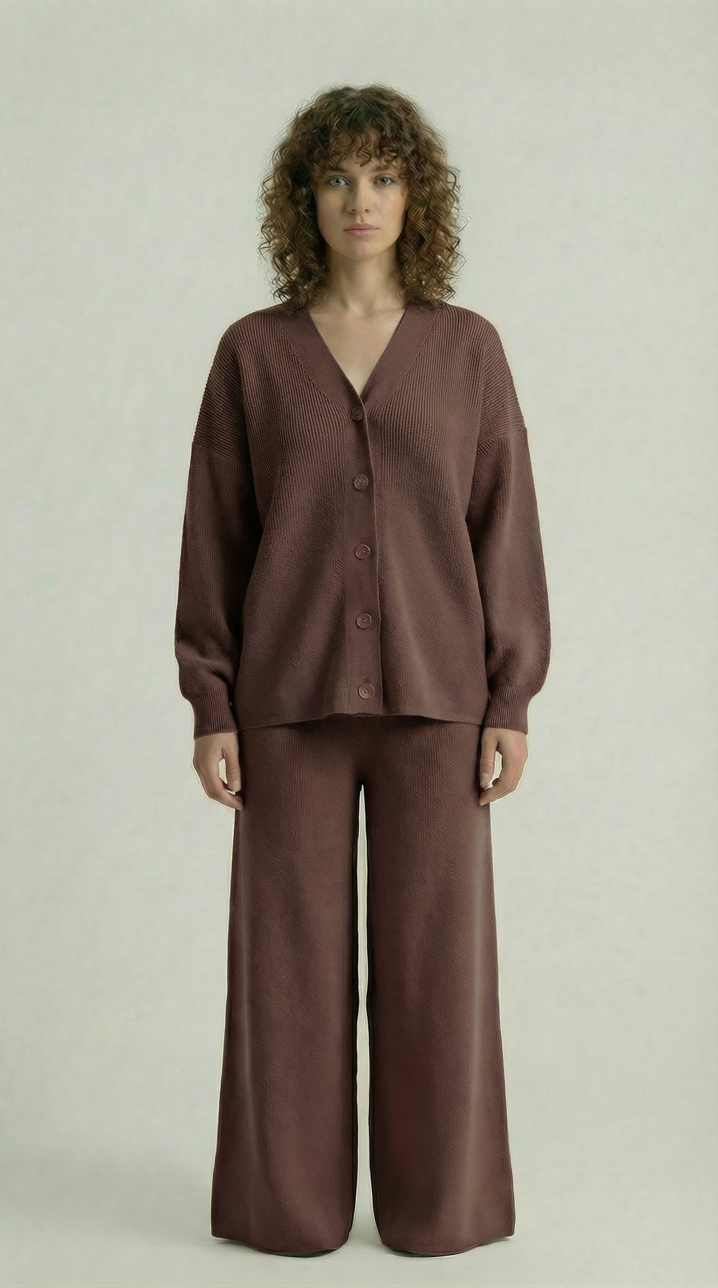 Chocolate Brown Knitted Set