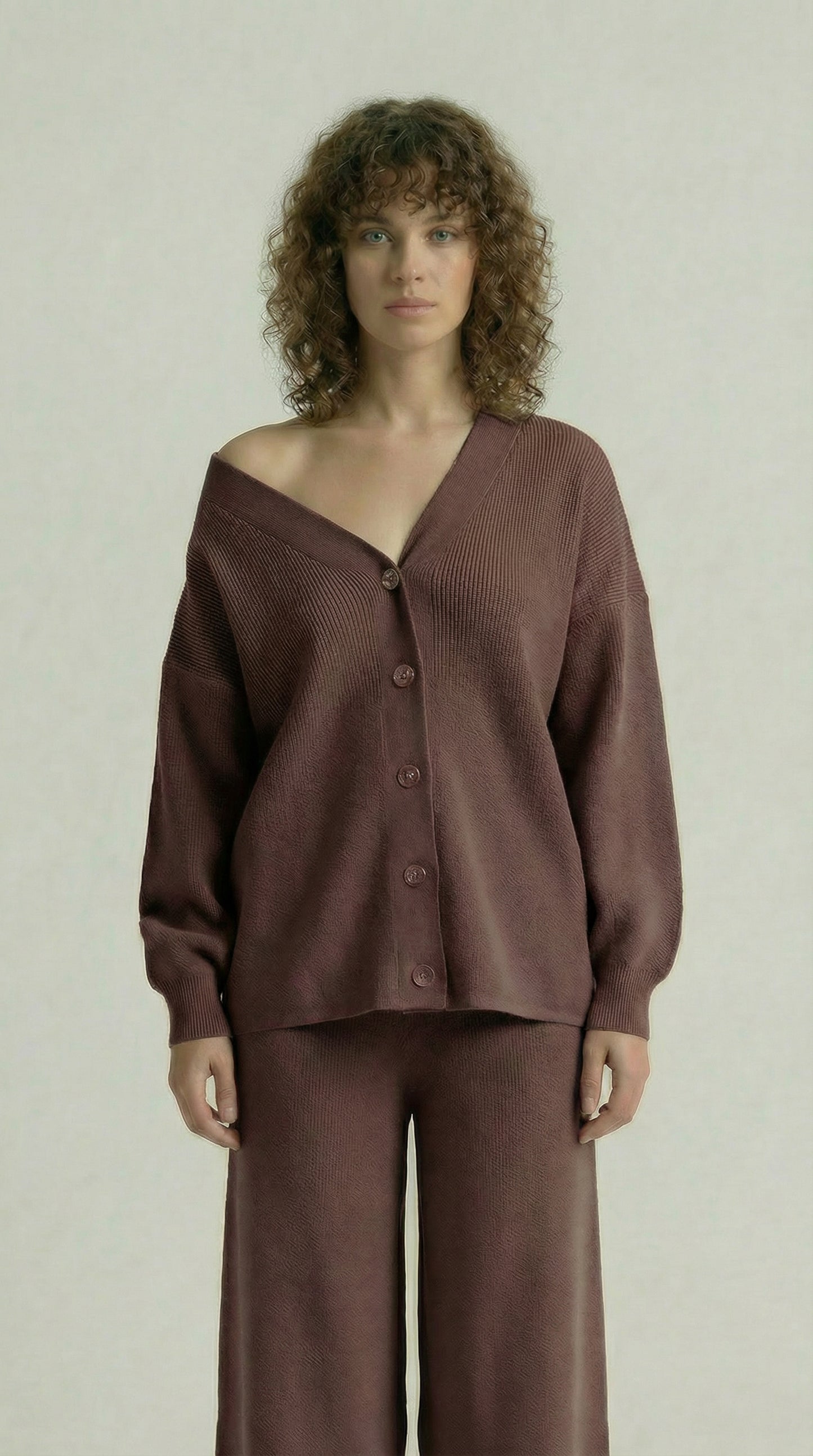 Chocolate Brown Knitted Set