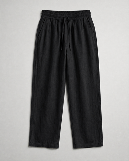 Sandwashed Linen Pants (Black)