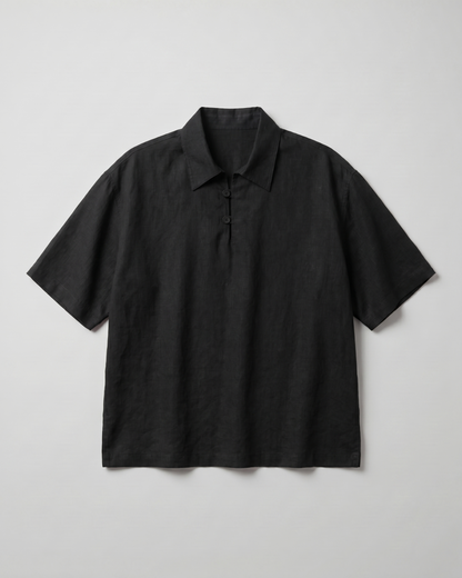 Sandwashed Polo (Black)