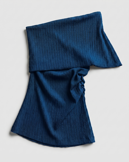 The "Drape Cut" Top (Cobalt-Blue)