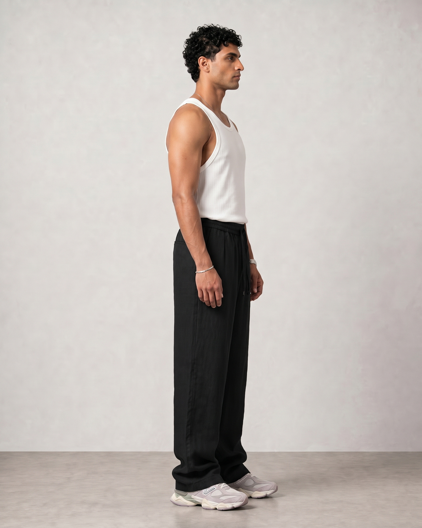 Sandwashed Linen Pants (Black)