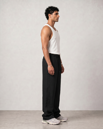 Sandwashed Linen Pants (Black)
