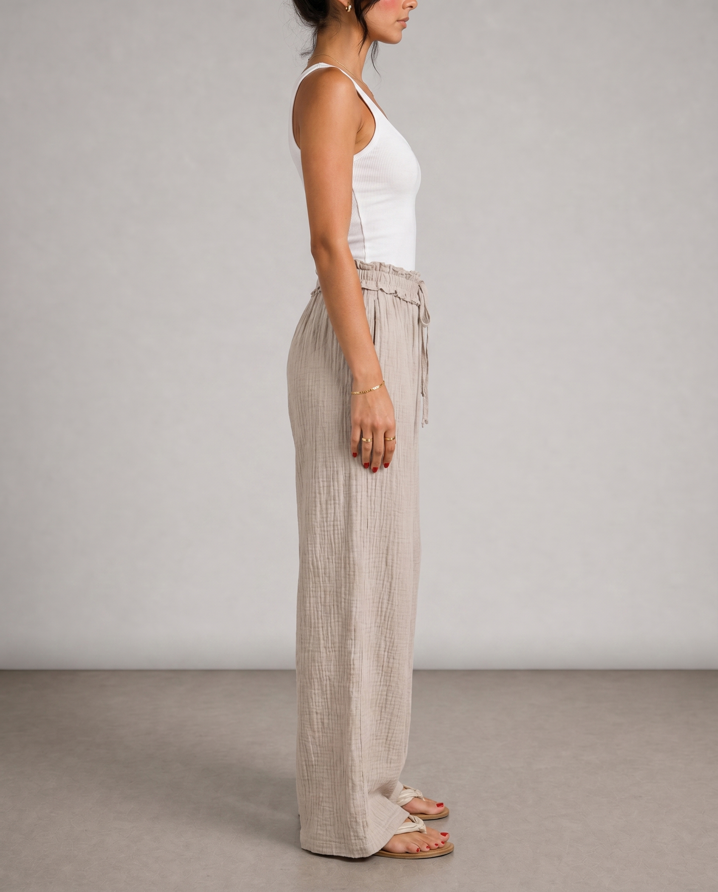 Sandstone Wide-Leg Pants