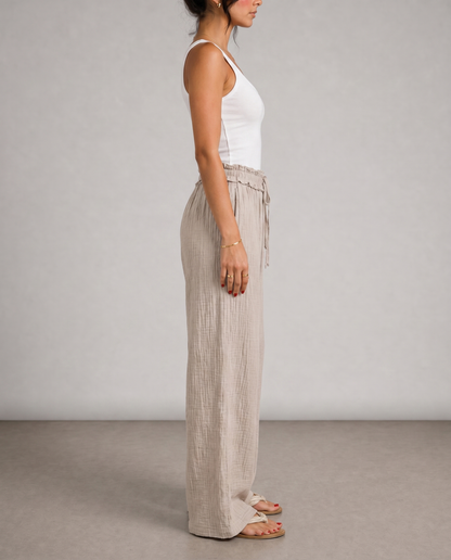 Sandstone Wide-Leg Pants
