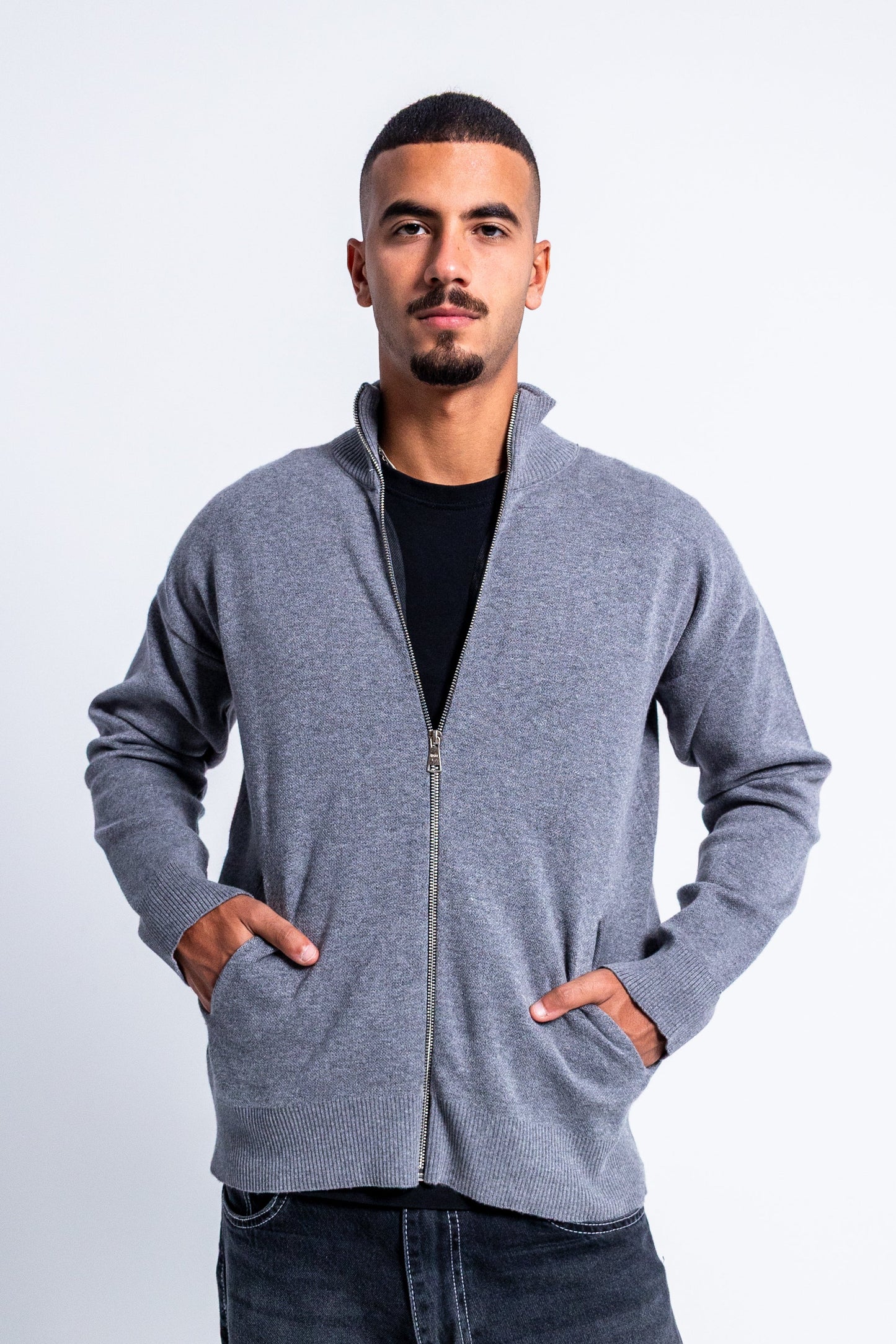 Knitted High Collar Jacket