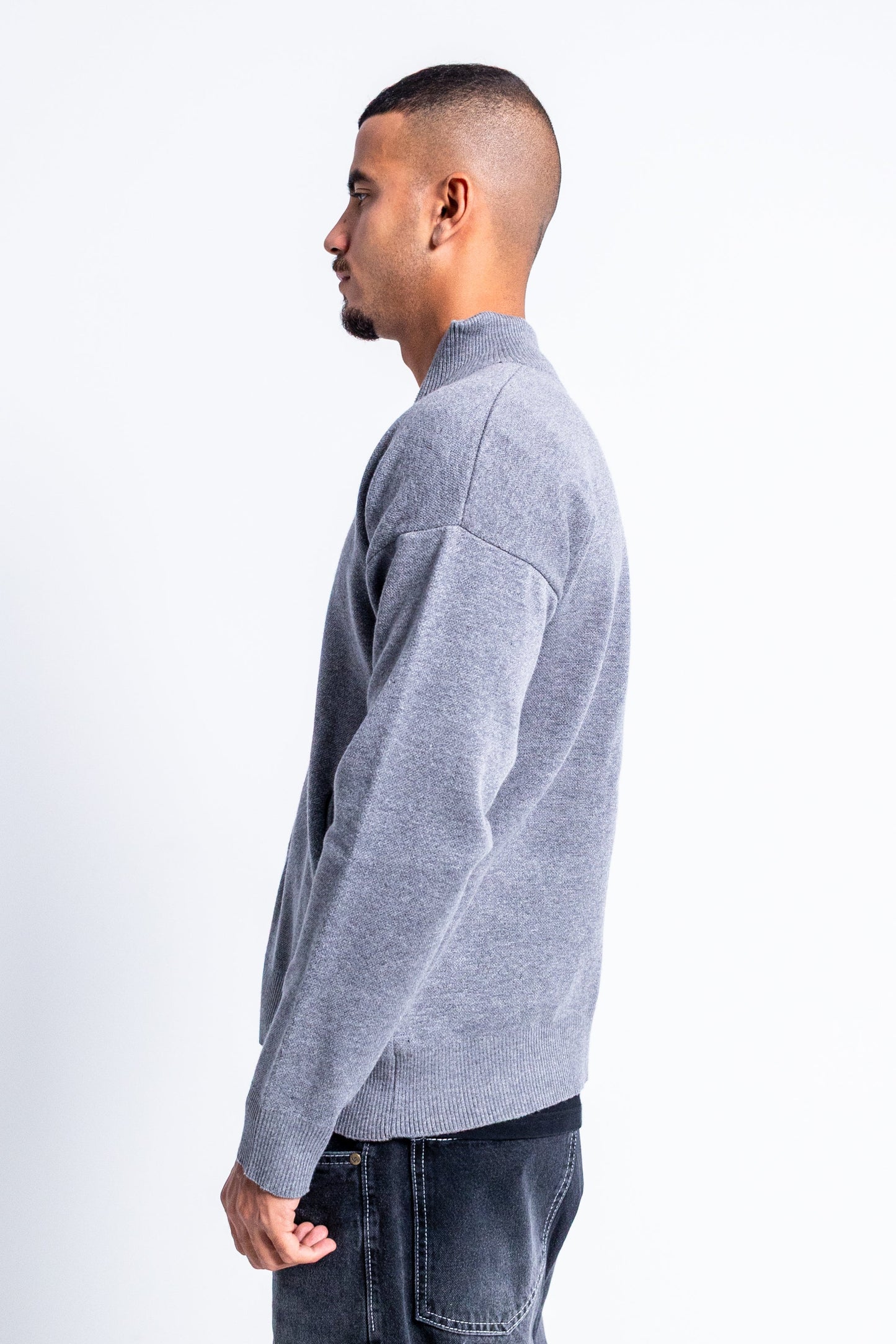 Knitted High Collar Jacket