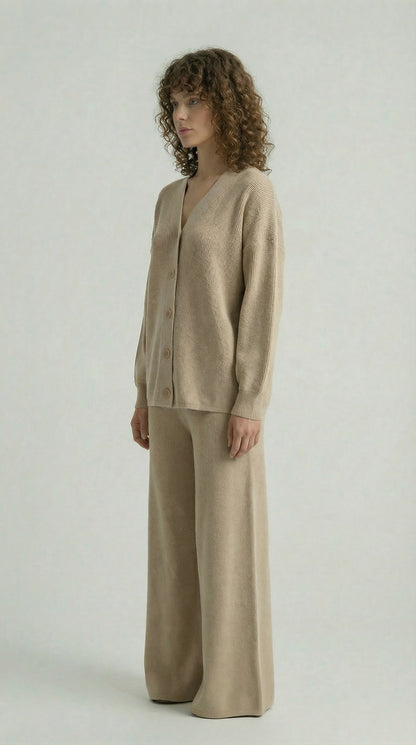 Beige Knitted Set